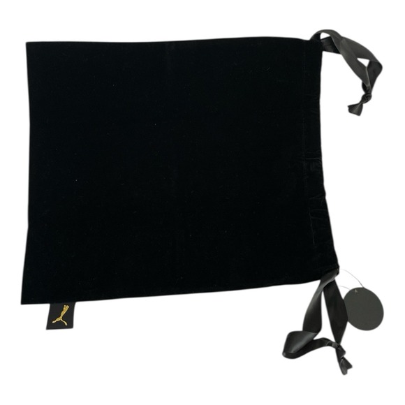 FENTY Puma Show Bag Black Velvet 15"X 14"‎ Drawstring Ribbon Embroidered Design - Picture 2 of 2